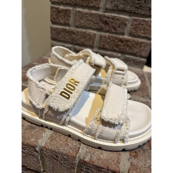 Christian Dior Act Velcro Sandals Ecru Size 38 US SIZE 8 - Picture 7 of 14